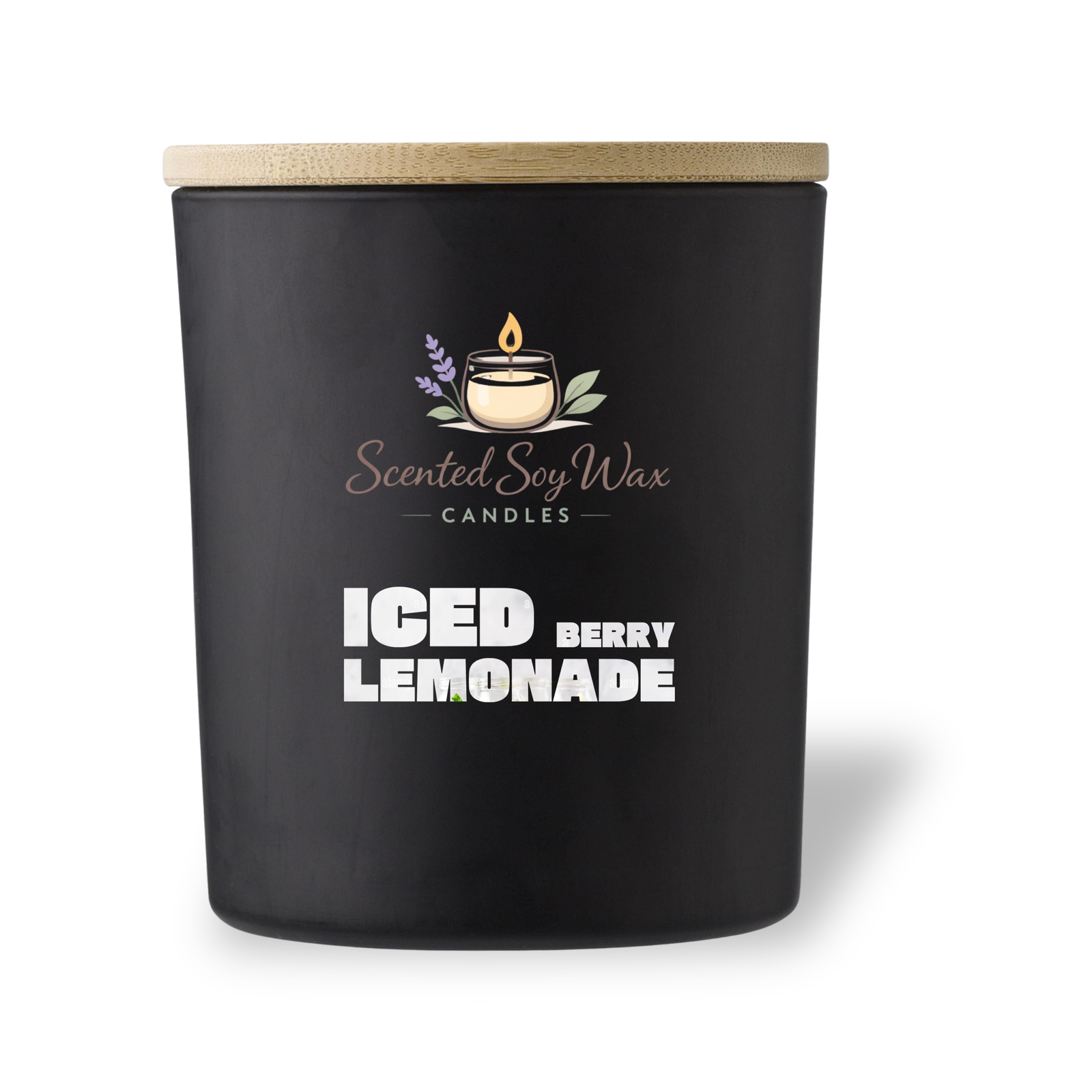 Iced Berry Lemonade Scented Soy Wax Candle Black Glass Jar Candle Fruity Summer Home Fragrance - Image 2