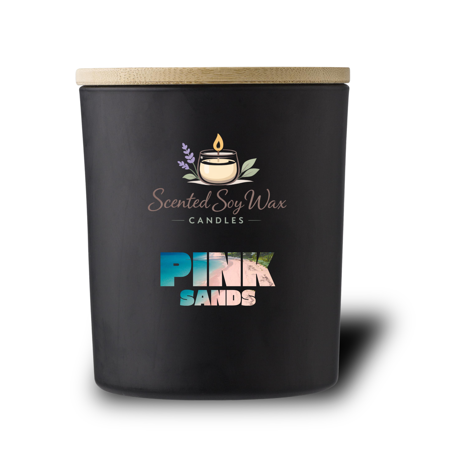 Pink Sands Scented Soy Wax Candle Black Glass Jar Candle Tropical Beach Home Fragrance - Image 3