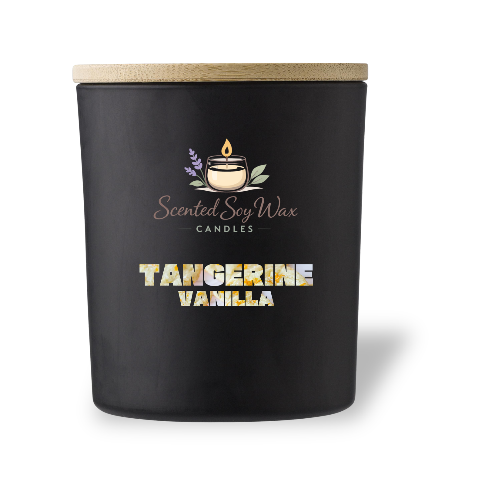 Tangerine Vanilla Scented Soy Wax Candle Black Glass Jar Candle Citrus Vanilla Home Fragrance - Image 3